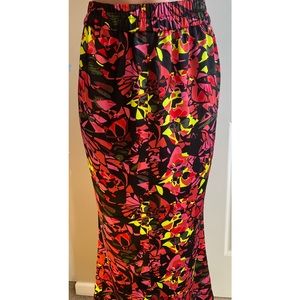 Open edit floral maxi skirt size medium black yellow pink print